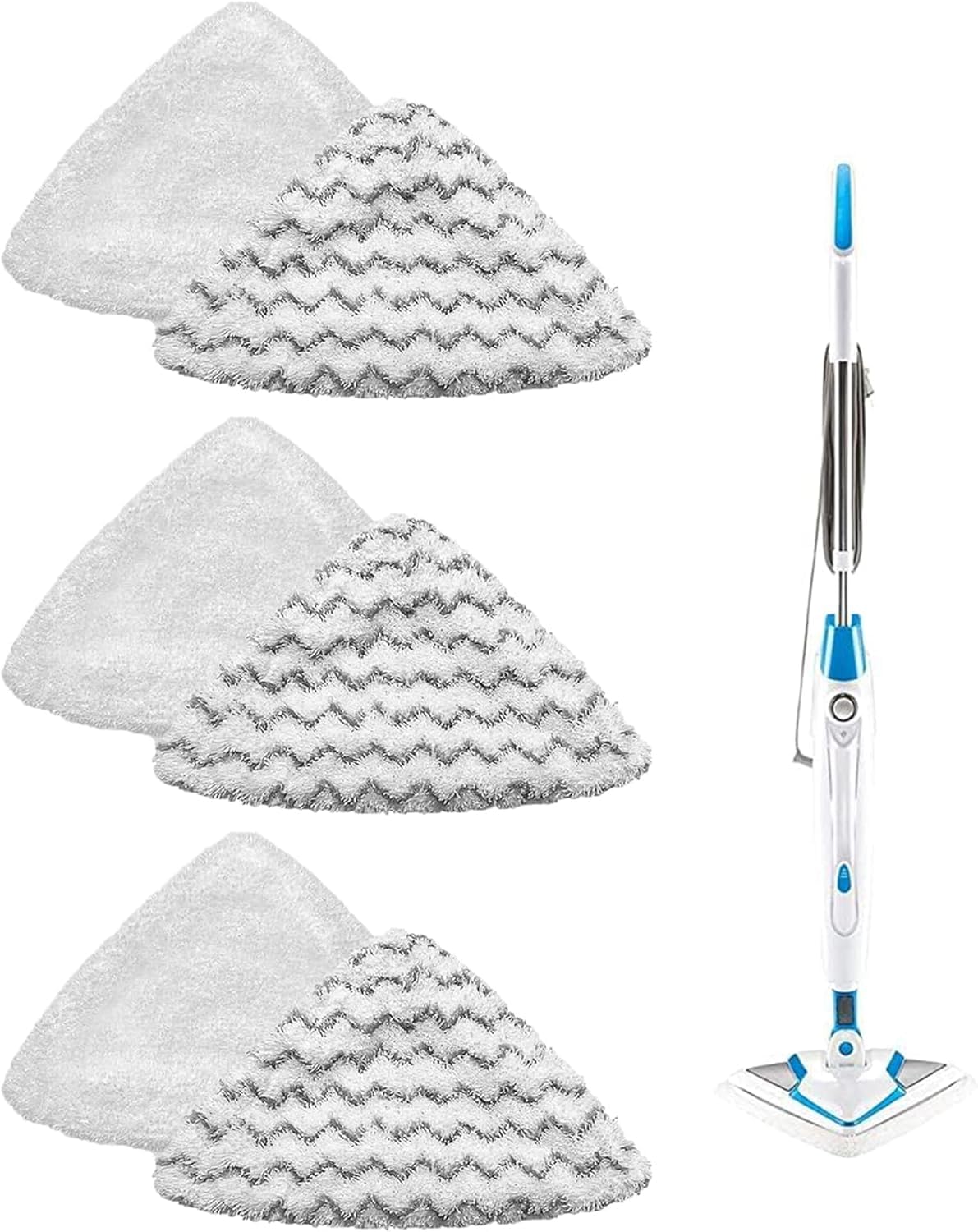 Steam Mop Pads for Bissell Poweredge Lift-Off Powerforce Washable Triangle Steam Replacement Pads 2078 2165 20781 1544Z Reusable (3 Soft + 3 Scrubby)