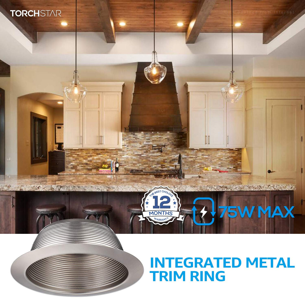 TORCHSTAR 6-Pack 6 Inch Integrated Can Light Trim