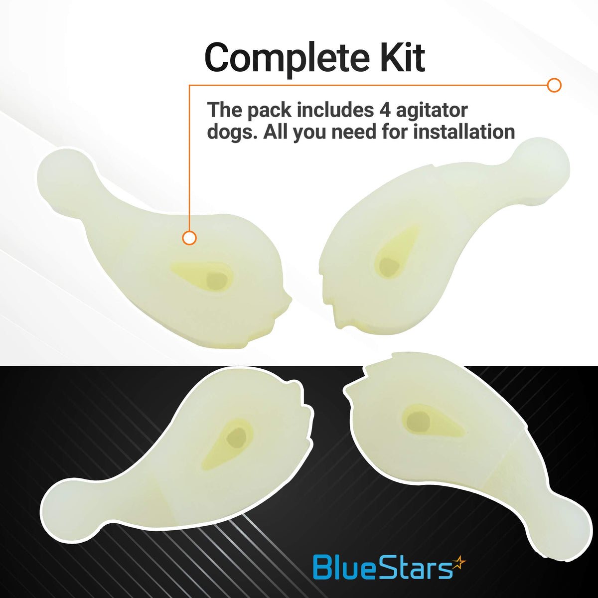 BlueStars 4 Packs 80040 Washer Agitator Dogs - Heavy Duty - Compatible with Whirlpool & Kenmore Washers - Replaces 285612 285770 3366877 387091 80040VP AP3119063 EA388034 ER80040 LP338 PS388034