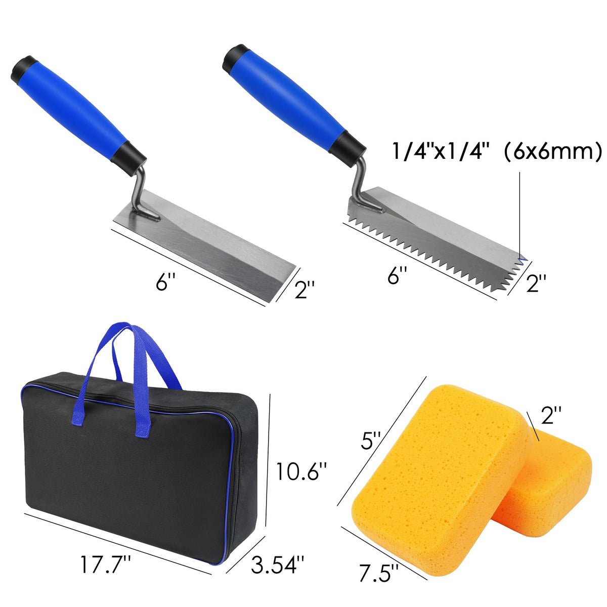 Konvixon 9PCS Tile Trowel Set, 2 Margin Trowels Included for Tile Setting