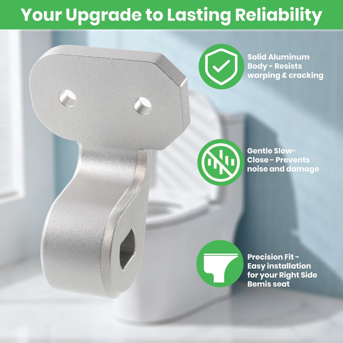 Metal Toilet Seat Hinge Replacement for Bemis Nextstep Right-Side