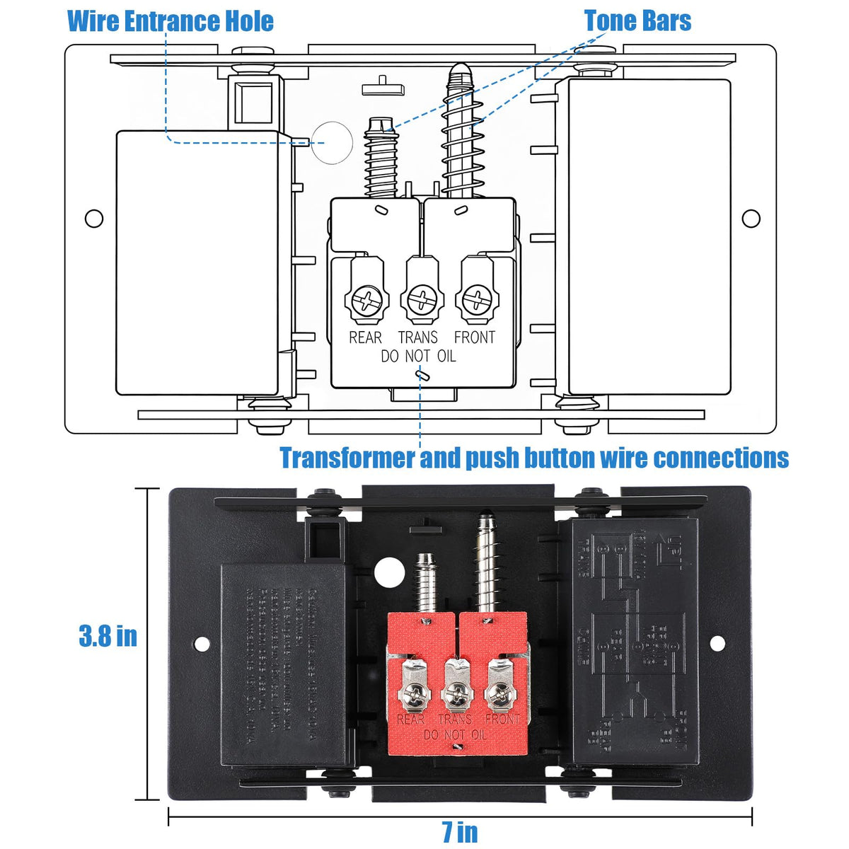 Wired Doorbell Chime Mechanism Assembly, Core Replacement, 16V 10VA