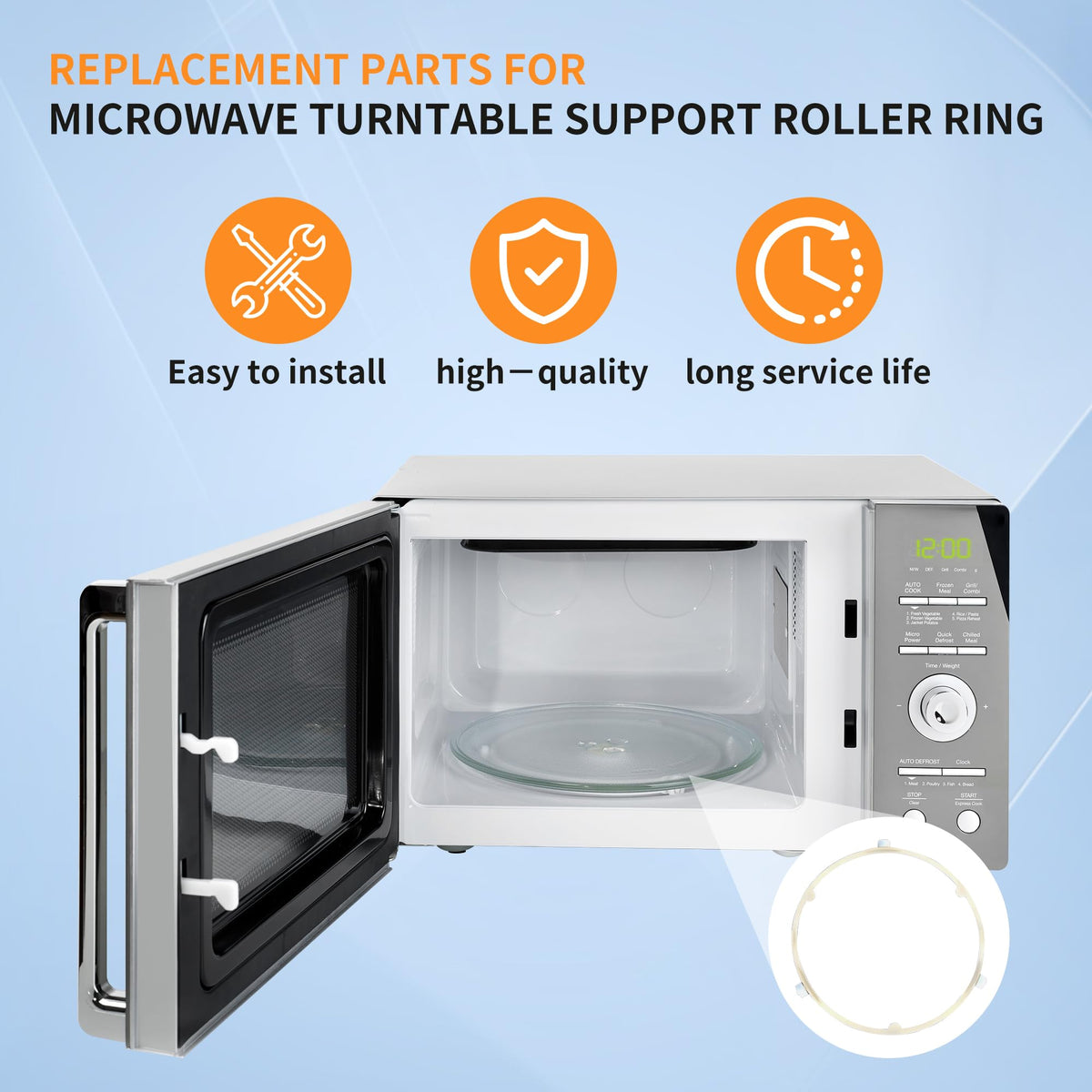 1 Pack 5304509438 WB06X10818 8.5 in Microwave Turntable Support Roller Ring Replacement Part for GE, Samsung, Frigidaire,Replace WB06X10625, DE92-90495A, 5304464115