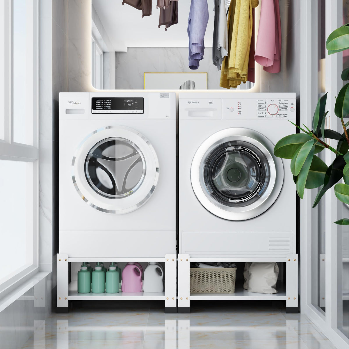 GangMei 2 Pack Washer and Dryer Pedestals Stand, 2