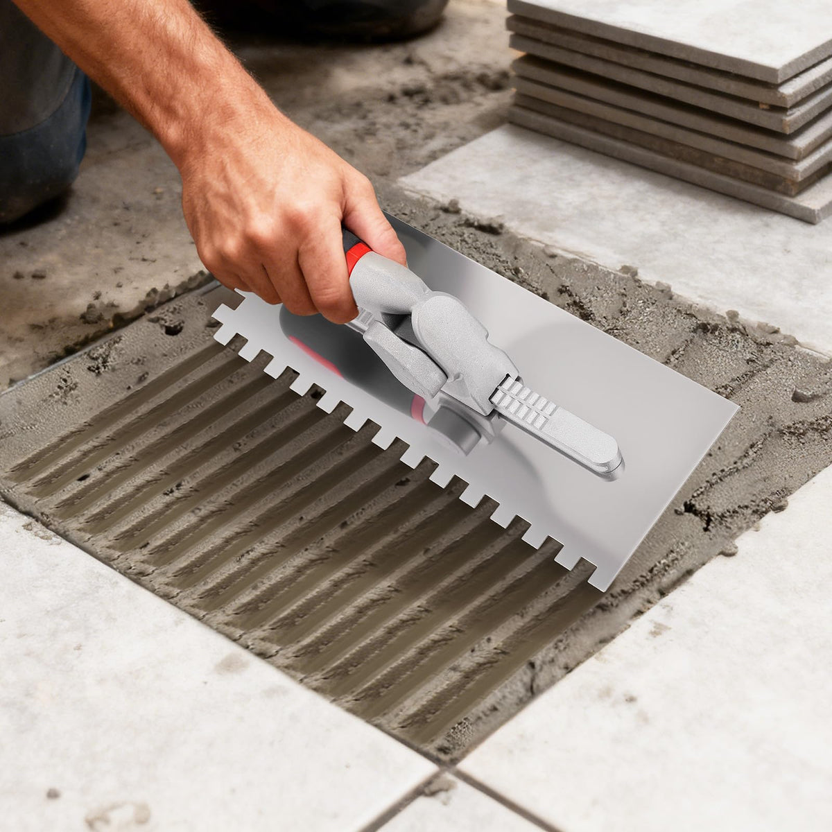 Switchable Tile Trowel Set – 6 Interchangeable Notched Blades