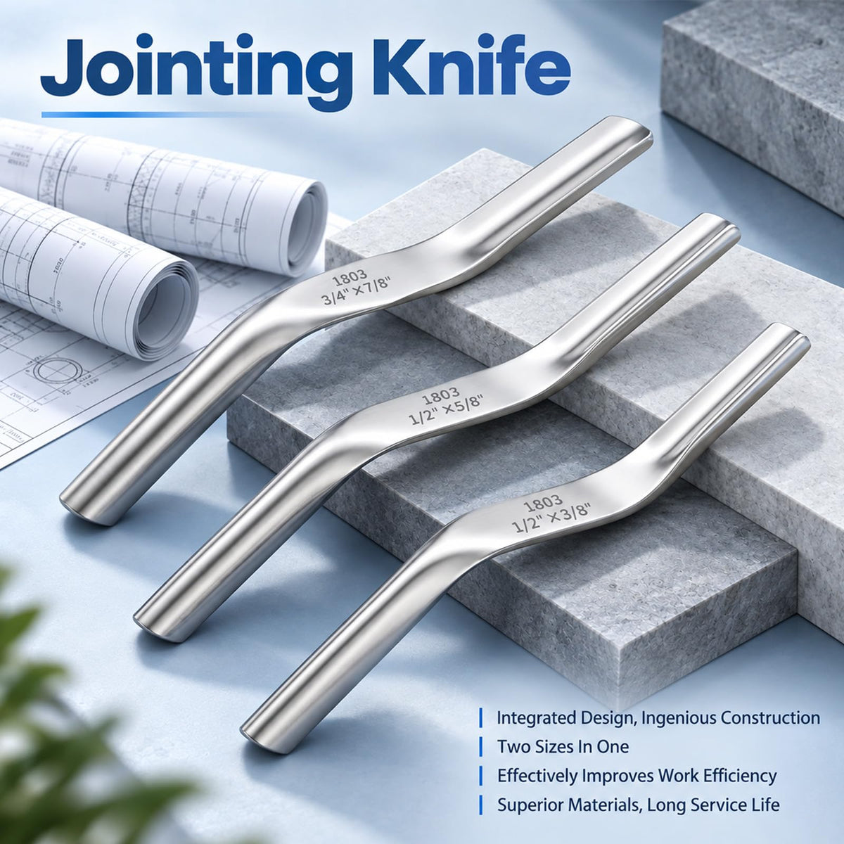 6 Pcs Tuck Pointing Tools, Stainless Steel Double Ended Brick Jointer