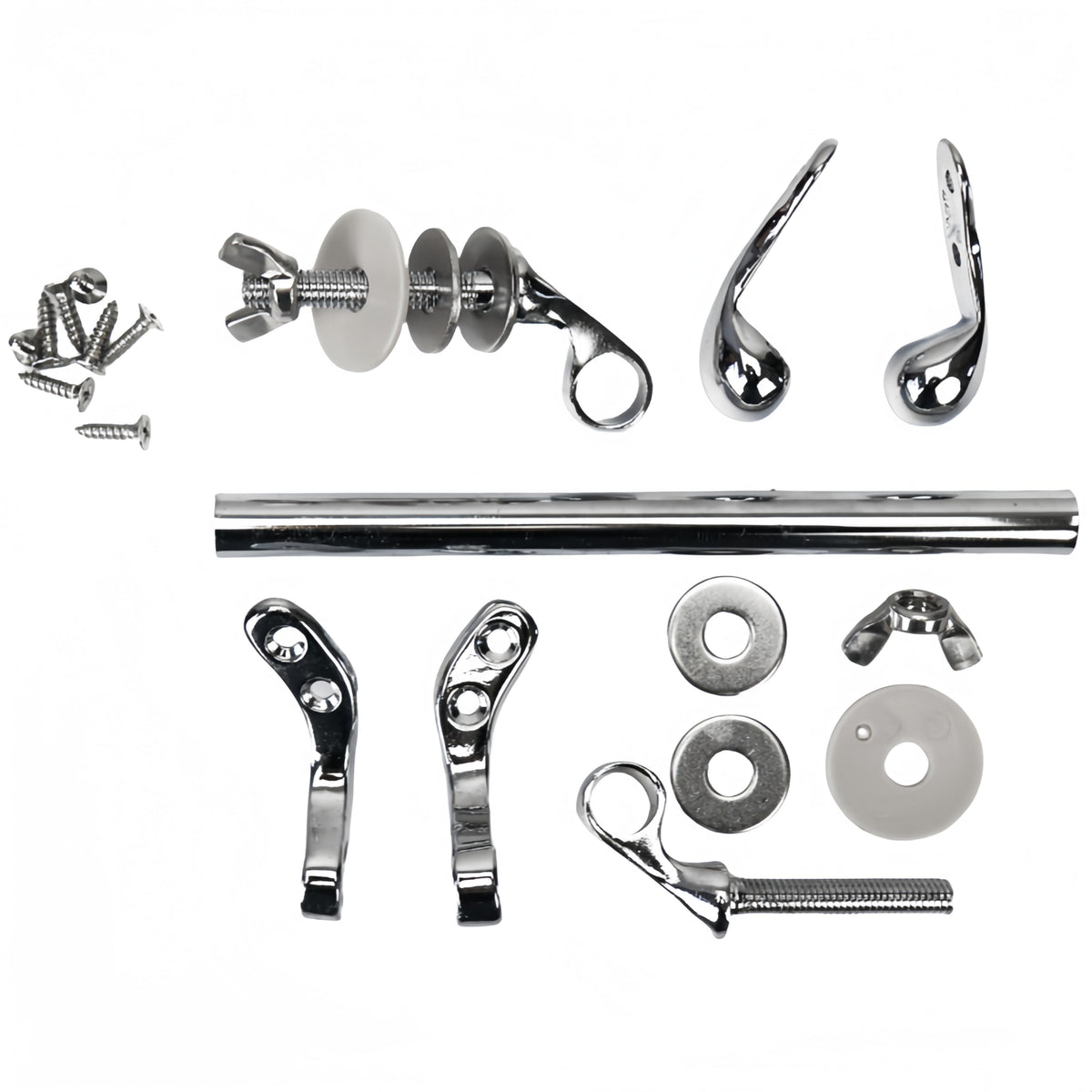 Meaferks Toilet Seat Hinges, Resistant Chrome Finish, Fixed 140mm Standard Toilets Hole Distance, Easy Installation, Replacement Parts for Wood Toilet Seats (MFH01)