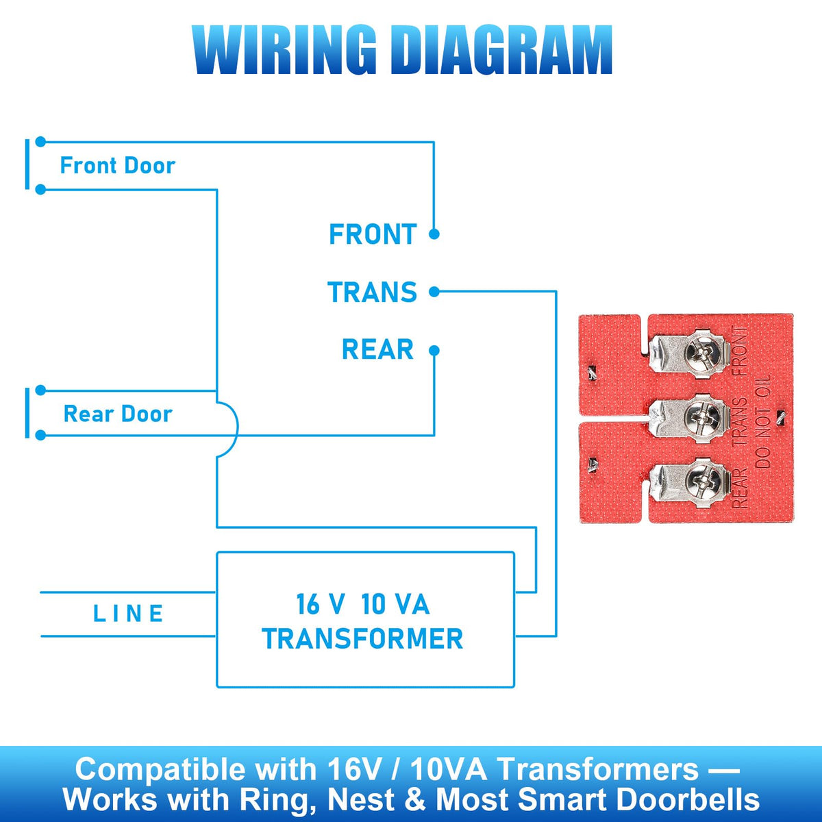 Wired Doorbell Chime Mechanism Assembly, Core Replacement, 16V 10VA