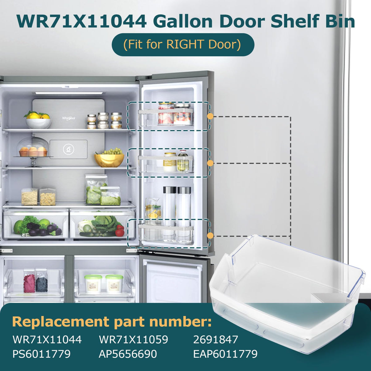 WR71X11044 WR71X11059 Refrigerator Door Shelf Bin 