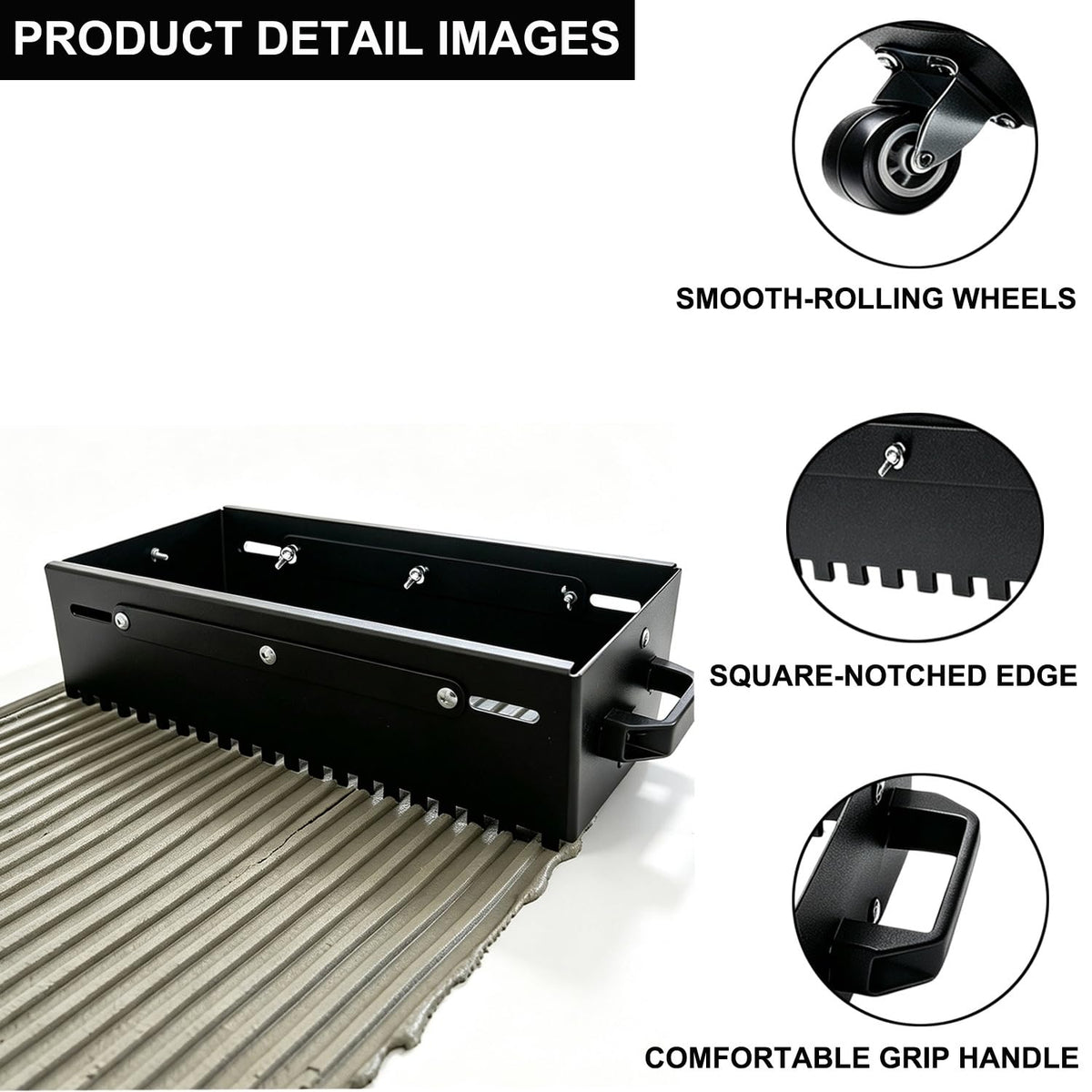 TIANAOKEJI Adjustable Notched Trowel Mortar Comb Sand Leveler with Handle