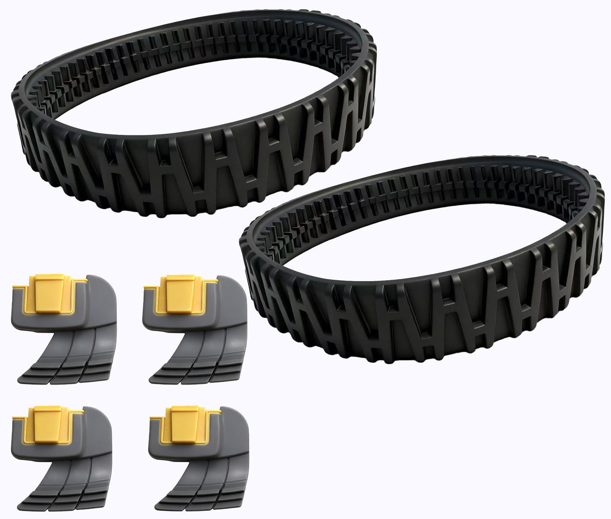Pool Cleaner Replacement Parts Kit with 4 R0714400 Cyclonic Scrubbing Brushes and 2 R0916500 Tracks Compatible with MAXX, Atlas, Atlas XT Suction Side Pool Vacuum Repair Kit