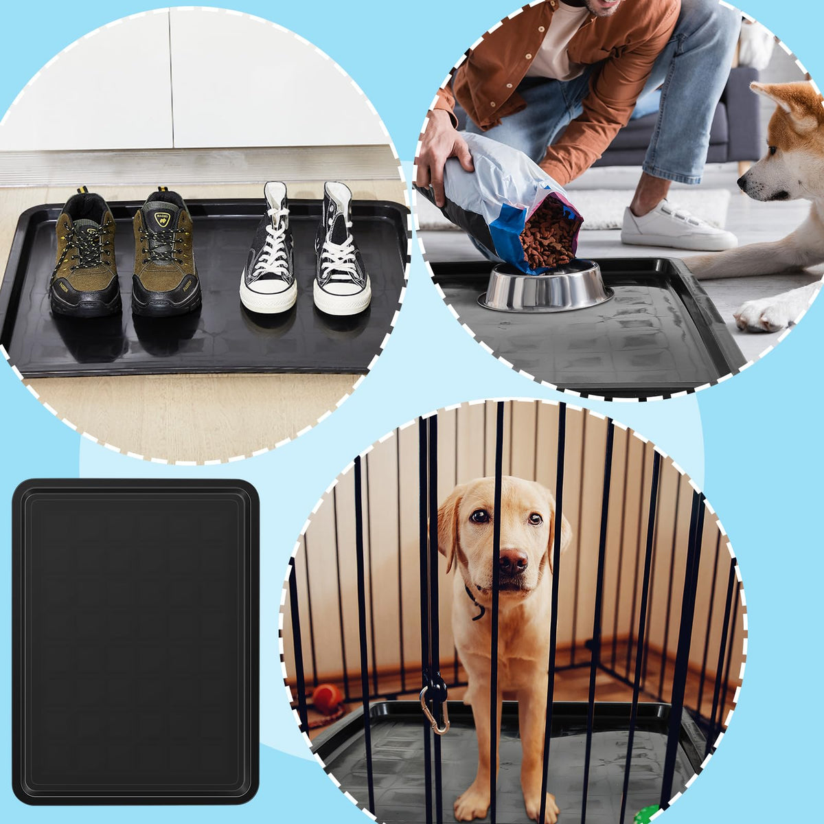 Suzile 4 Pack 27" Heavy Duty Dog Crate Replacement Tray, 26.8" x 20.7" x 1"