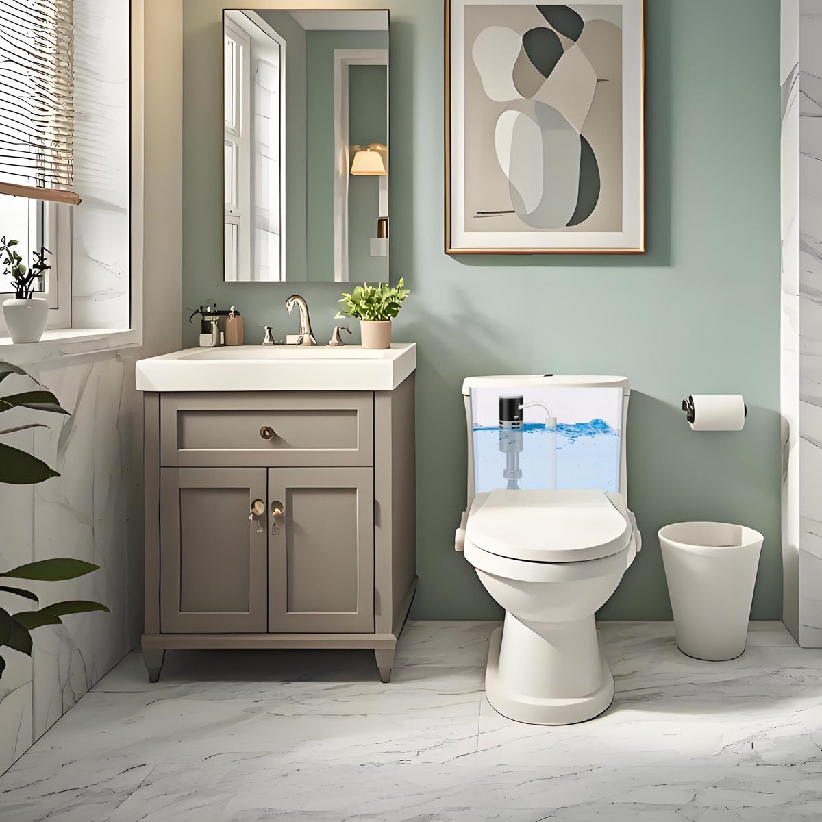 Jamini High-Performance Universal Toilet Fill Valve Replacement Kit, Self-Cleaning Design, Easy Installation, Fixes Slow Filling, Leaks & Noise Issues, 2-Pack