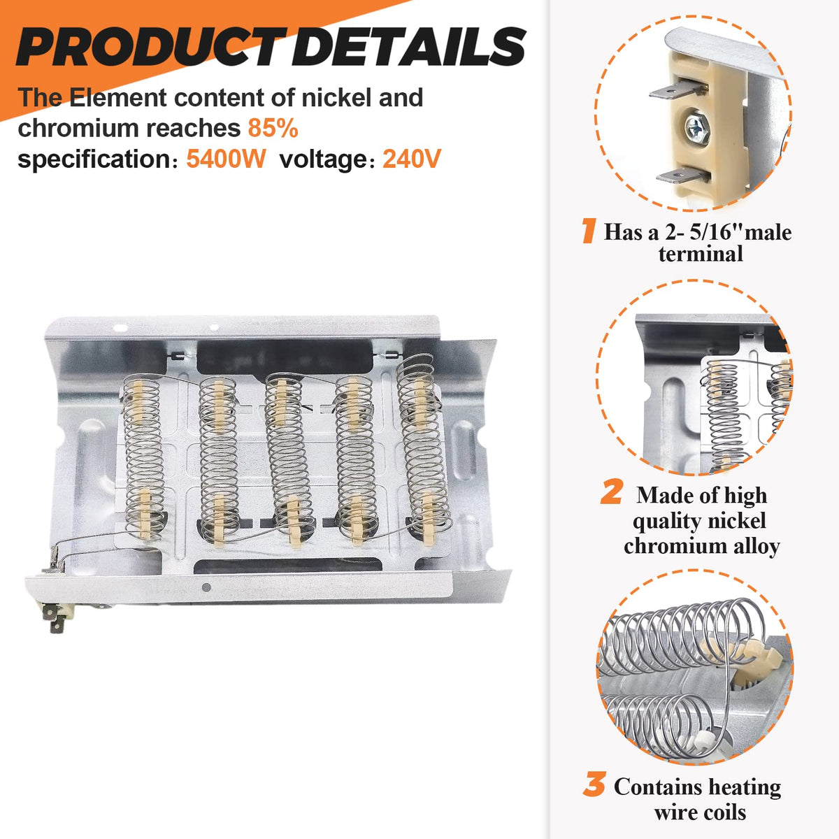 【2026 UPGRADED】279838 W10724237 3403585 Dryer Heat