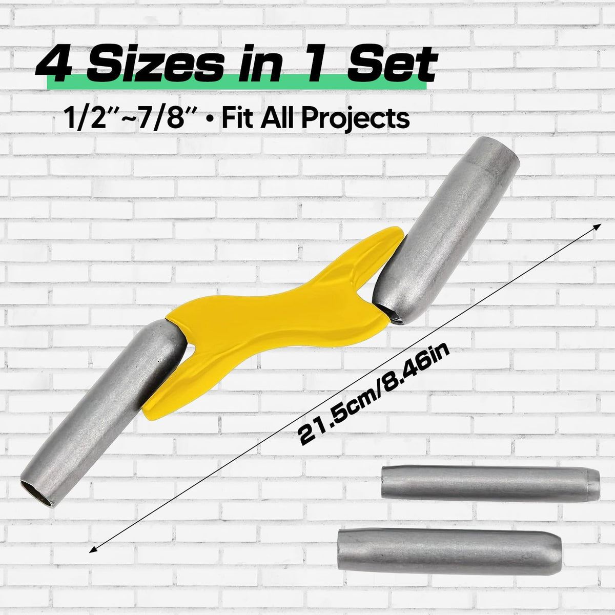 Qianly Masonry Brick Jointer Tool, 4 Sizes Barrel Jointer, 1/2in, 5/8in, 3/4in, 7/8in Wall Beauty Stitcher