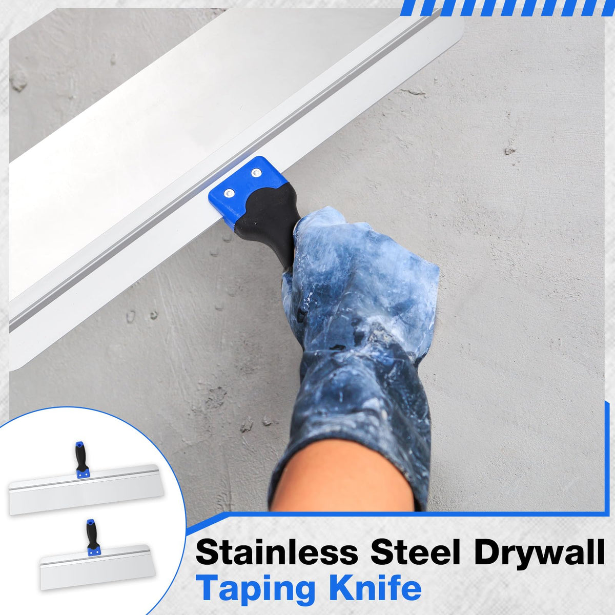 MorningRo 2 Pcs 18" and 24" Stainless Steel Drywall Taping Knife Set