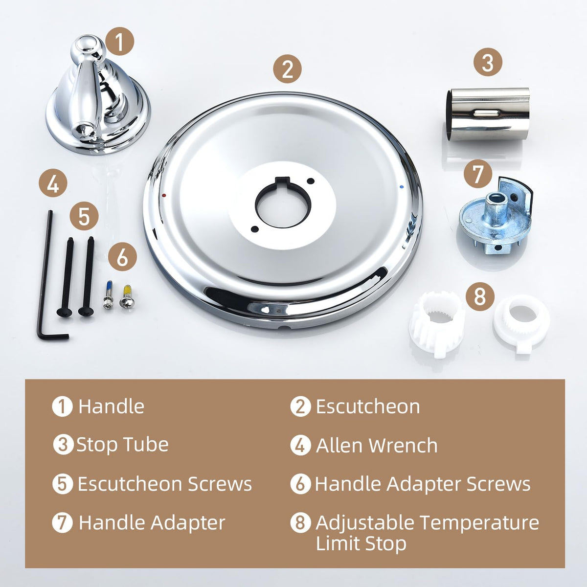 Replacement for Moen T2151 Brantford Posi-Temp Valve Trim Kit, Pressure Balancing Tub and Shower Lever Handle，Chrome
