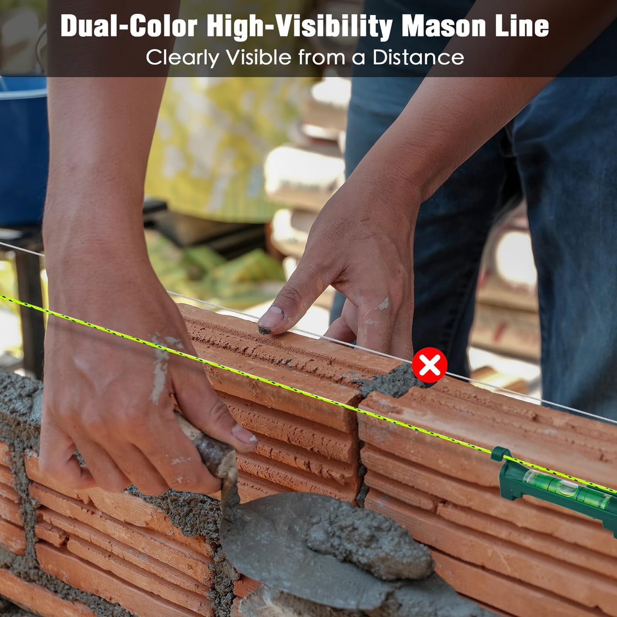 Konvixon 10PCS Masonry Line String Set for Bricklaying and Alignment