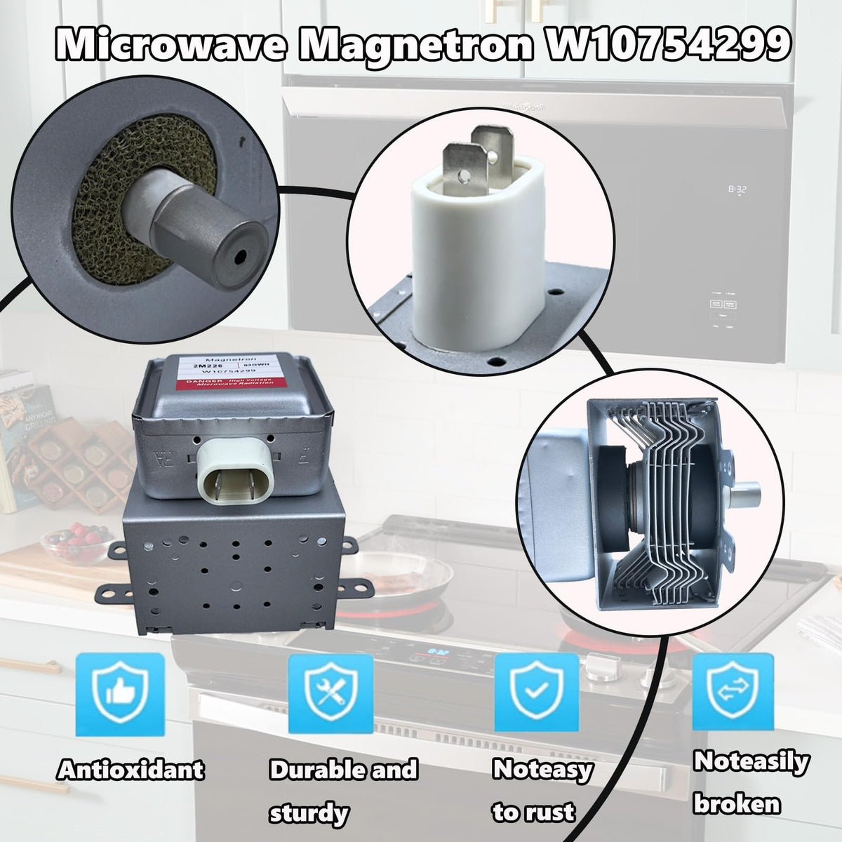 Microwave Magnetron 2M226-03GWH W10754299 fit for Whirlpool Microwave