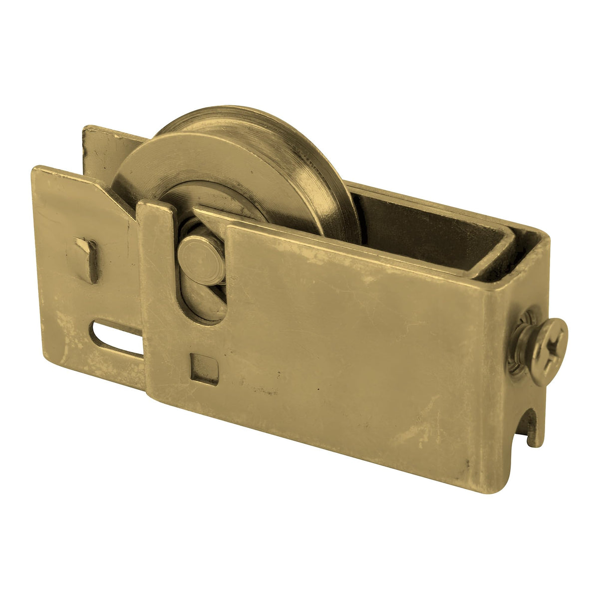Brixwell Sliding Patio Door Roller Assembly with 1-1/8" Steel Wheel, 1" Height, 1-7/8" Length, 17/32" Width, Dichromate Finish for Sliding Door Hardware and Door Roller Replacement Applications