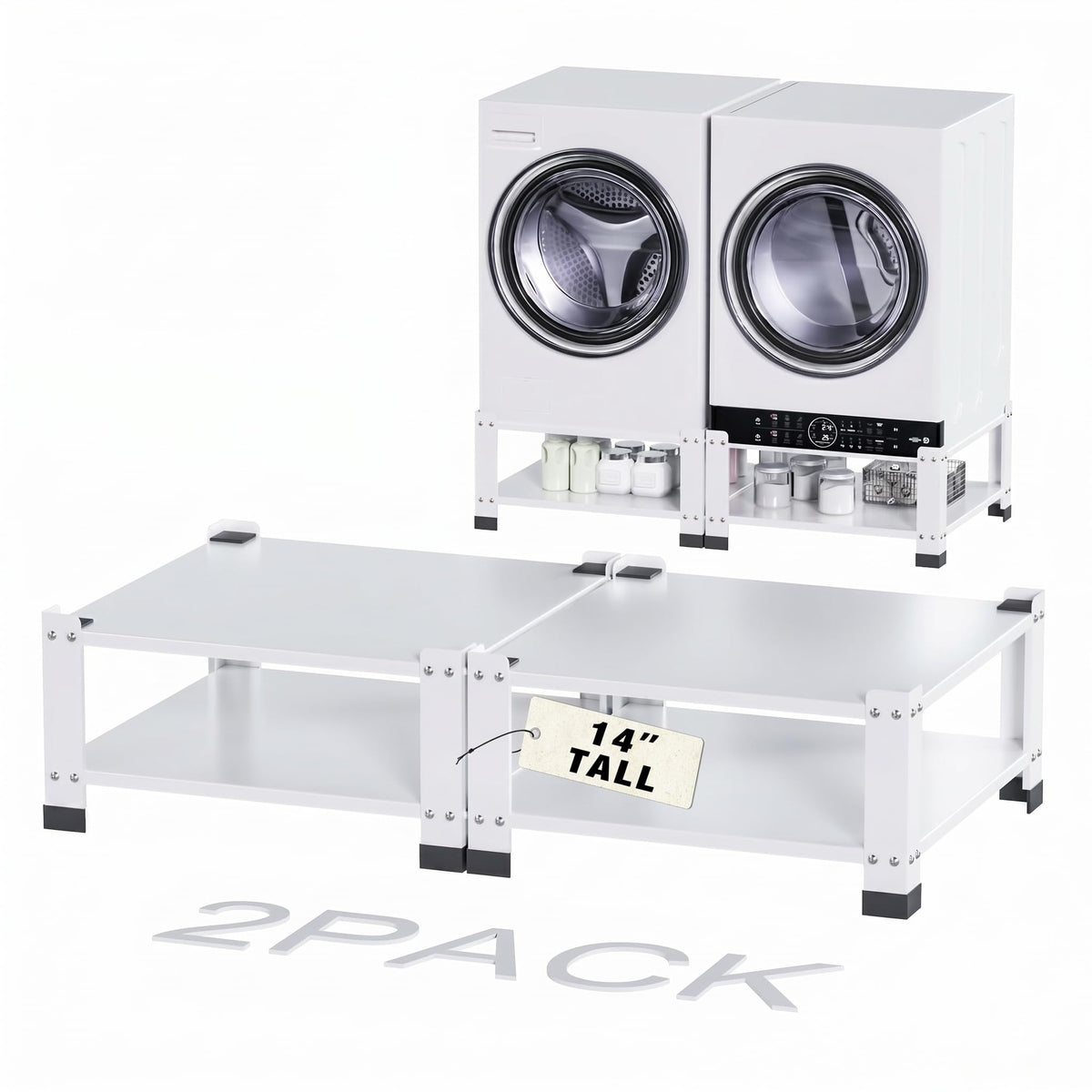 GangMei 2 Pack Washer and Dryer Pedestals Stand, 2