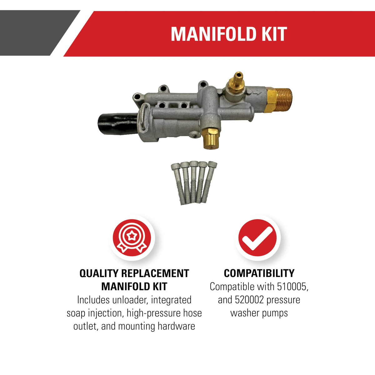 Simpson Manifold Replacement Kit for OEM Technologies Pressure Washer Pumps