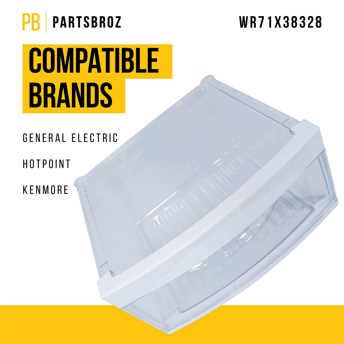 WR71X38328 Refrigerator Middle Crisper Pan for GE 