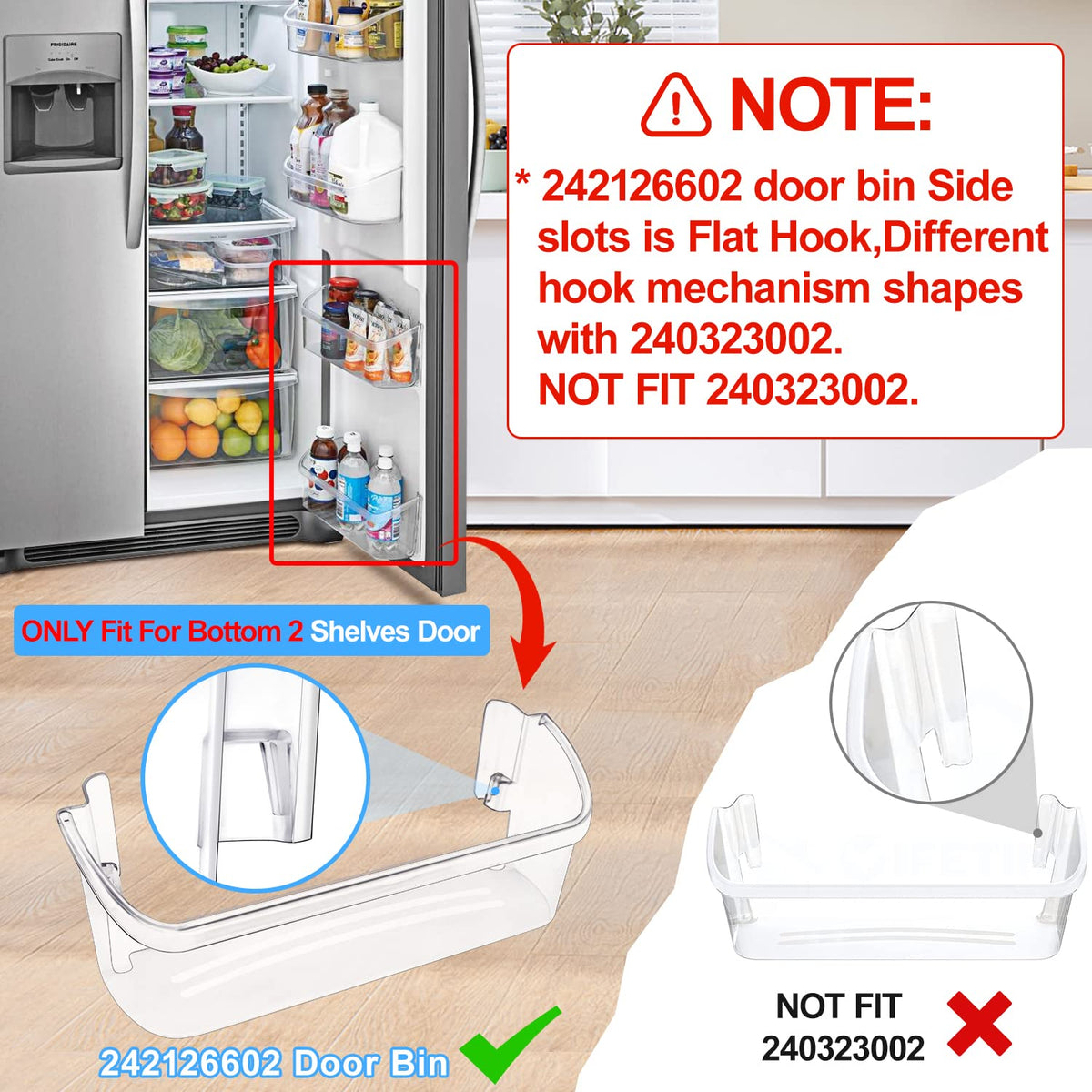 NEW 242126602 FFSS2615TS0 Bottom Refrigerator Door