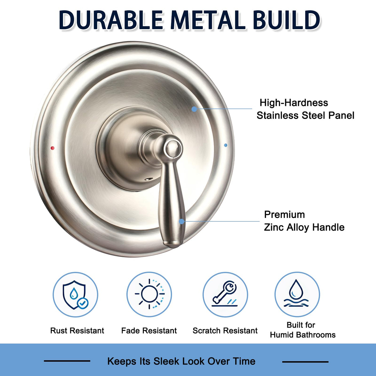 Shower Valve Trim Kit Compatible with Moen T2151BN Brantford Posi-Temp Valve, Brushed Nickel Shower Handle Replacement Kit