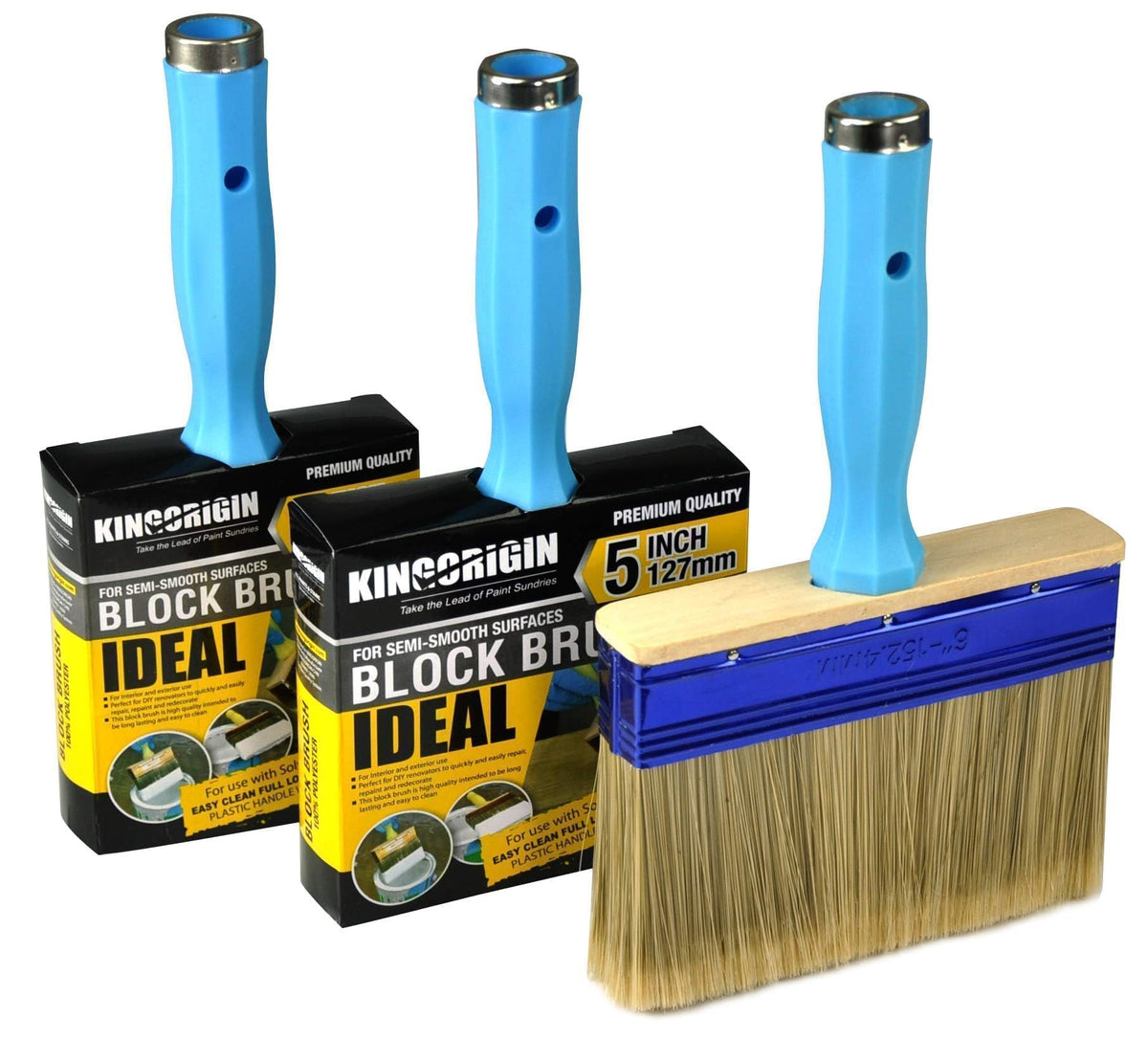 King Origin Deck Stain Brush, 3 Pack Thick Paint Brush 4" 5" 6"