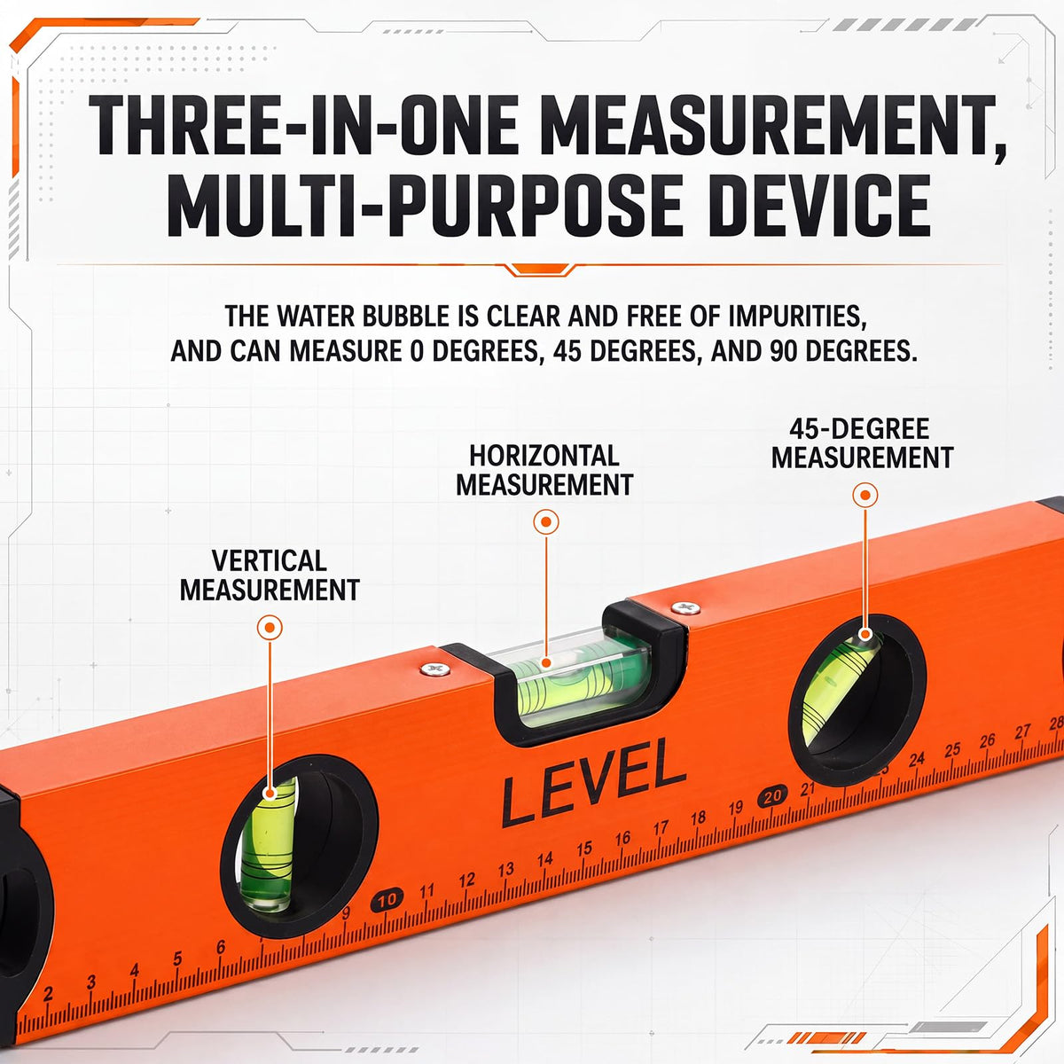 Xuhal 5 Pcs Magnetic Spirit Level Set 8" 12" 24" 32" 40" Torpedo Level