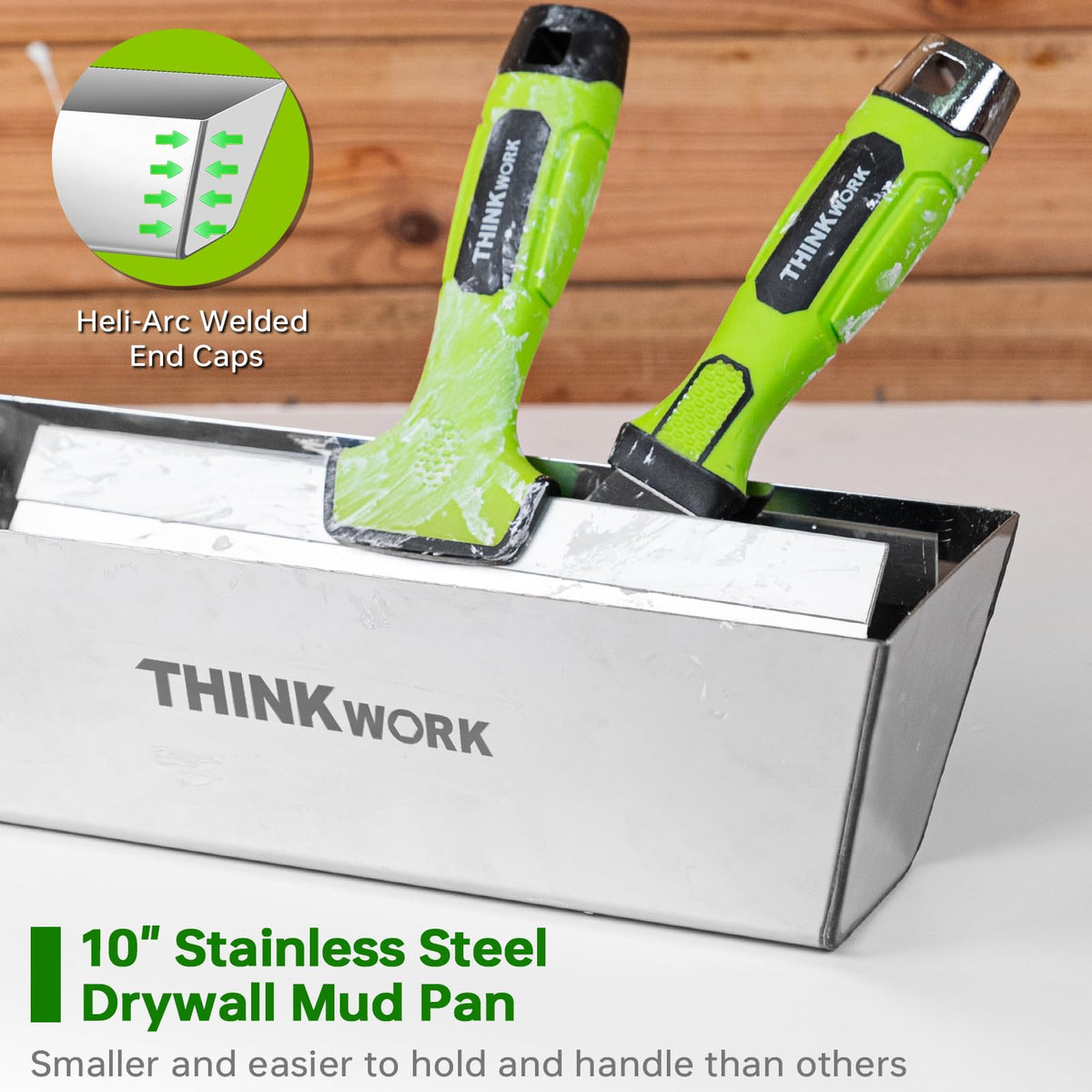 THINKWORK 8Pcs Drywall Tools, Drywall Knife Set with 10" Mud Pan