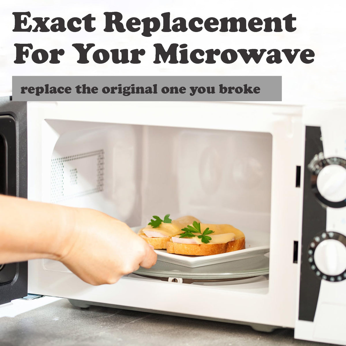 10 1/2 Inches Replacement Microwave Glass Plate Compatible with Hamilton Beach 252100500497, HB-P90D23, Microwave Glass Turntable Compatible with GE, Sunbeam, Emerson P23, Replace Part #252100500497