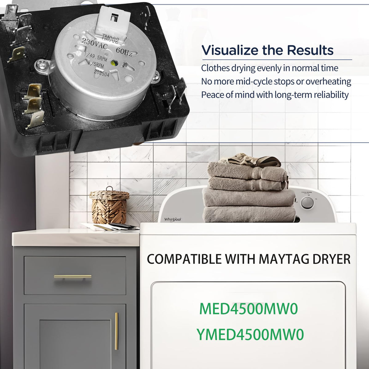 W11566735 W11685947 Dryer Timer Compatible with Ma