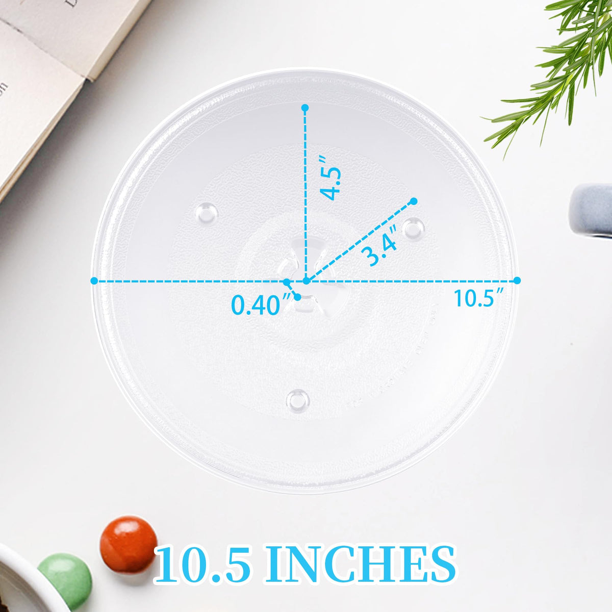 10.5" Universal Microwave Plate Replacement Glass Turntable| Fits LG, GE, Panasonic, Frigidaire, Farberware & More