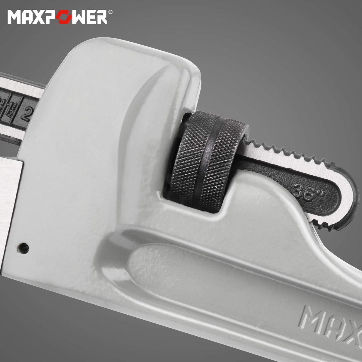MAXPOWER 36-inch Pipe Wrench, 4.7” Jaw Opening, Aluminum Plumbing Wrench
