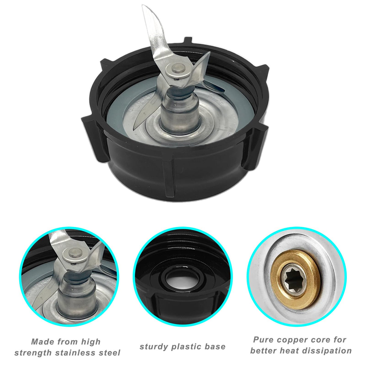 for Oster Blender Replacement Parts Blender Ice Crusher Blade with Jar Base Cap Coupling Stud Slinger Pin and 2 Rubber O Ring Sealing Ring Gasket