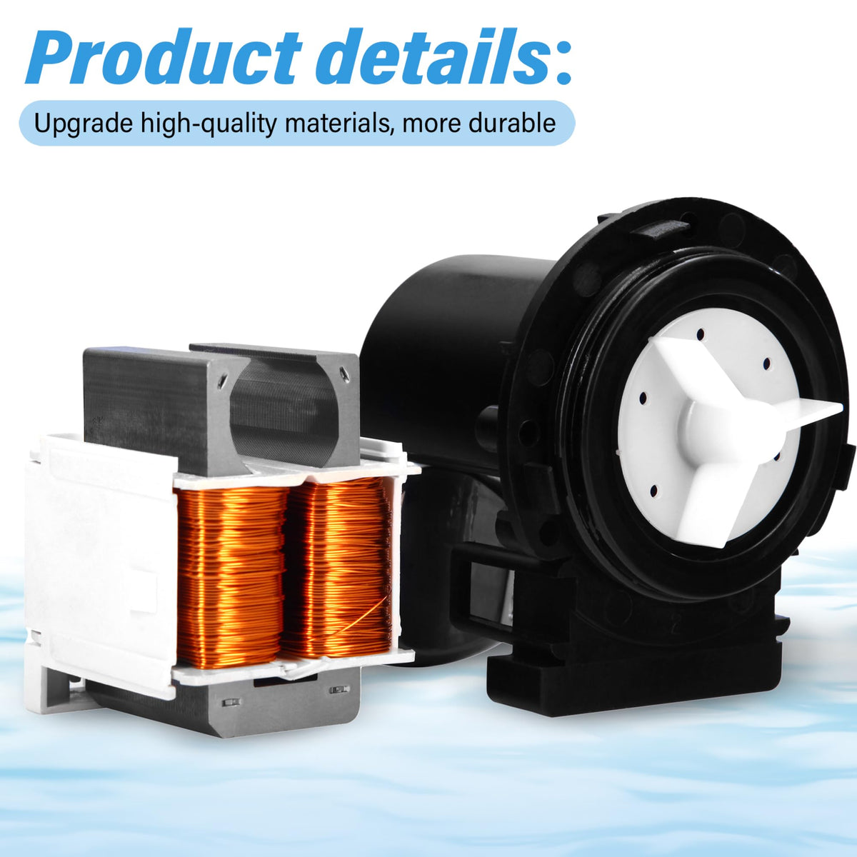 4681EA2001T Washer Drain Pump Motor Compatible with LG and Kenmore Washers