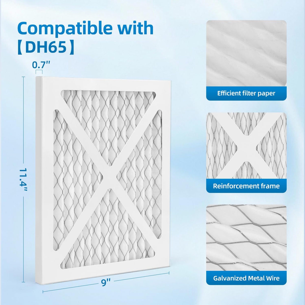 PZHARQG DH65 DR65 Replacement Filter MERV 11 Dehumidifier,4 Pack