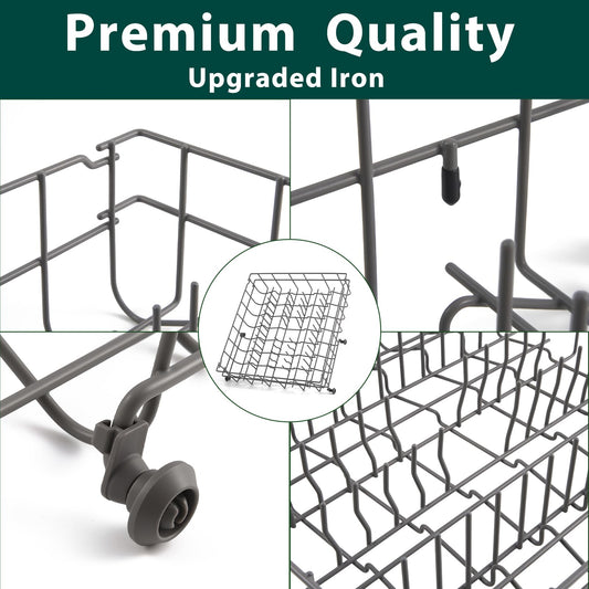 5304535380 Dishwasher Upper Rack Replacement Parts for Frigidaire Dishwasher Upper Basket Drawer Dish Rack Kenmore Crosley FFCD2413US4A FBD2400KB12B FFBD2406NS9B Top Dishrack Tray Assembly 1 Pack