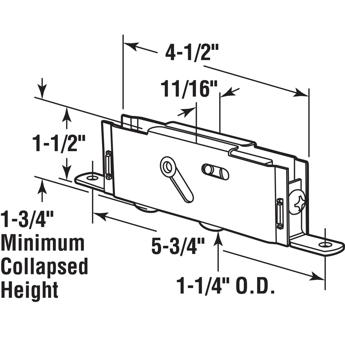 Prime-Line D 1980 1-1/4 In. Steel Ball Bearing Tandem Roller Assembly, End Adjustment (Single Pack)
