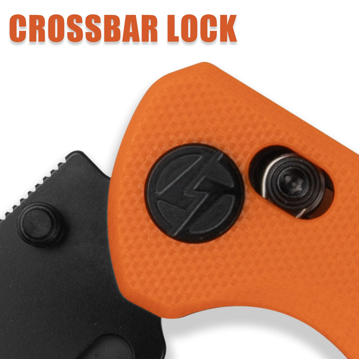 OLITANS G076 Folding Utility Knife, Crossbar Lock, G10 Handle, Orange