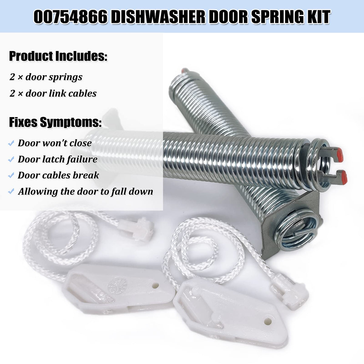 UPGRADED 00754866 Dishwasher Door Spring & Cable K