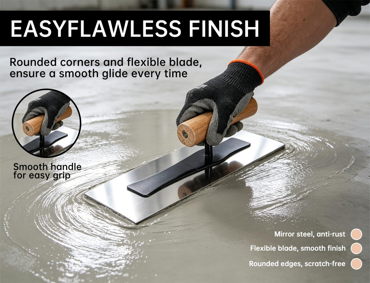3-Pack Stainless Steel Venetian Plaster Japanese Finishing Trowels - Professional Art Paint & Plastering Hand Tools for Smooth Polished Walls