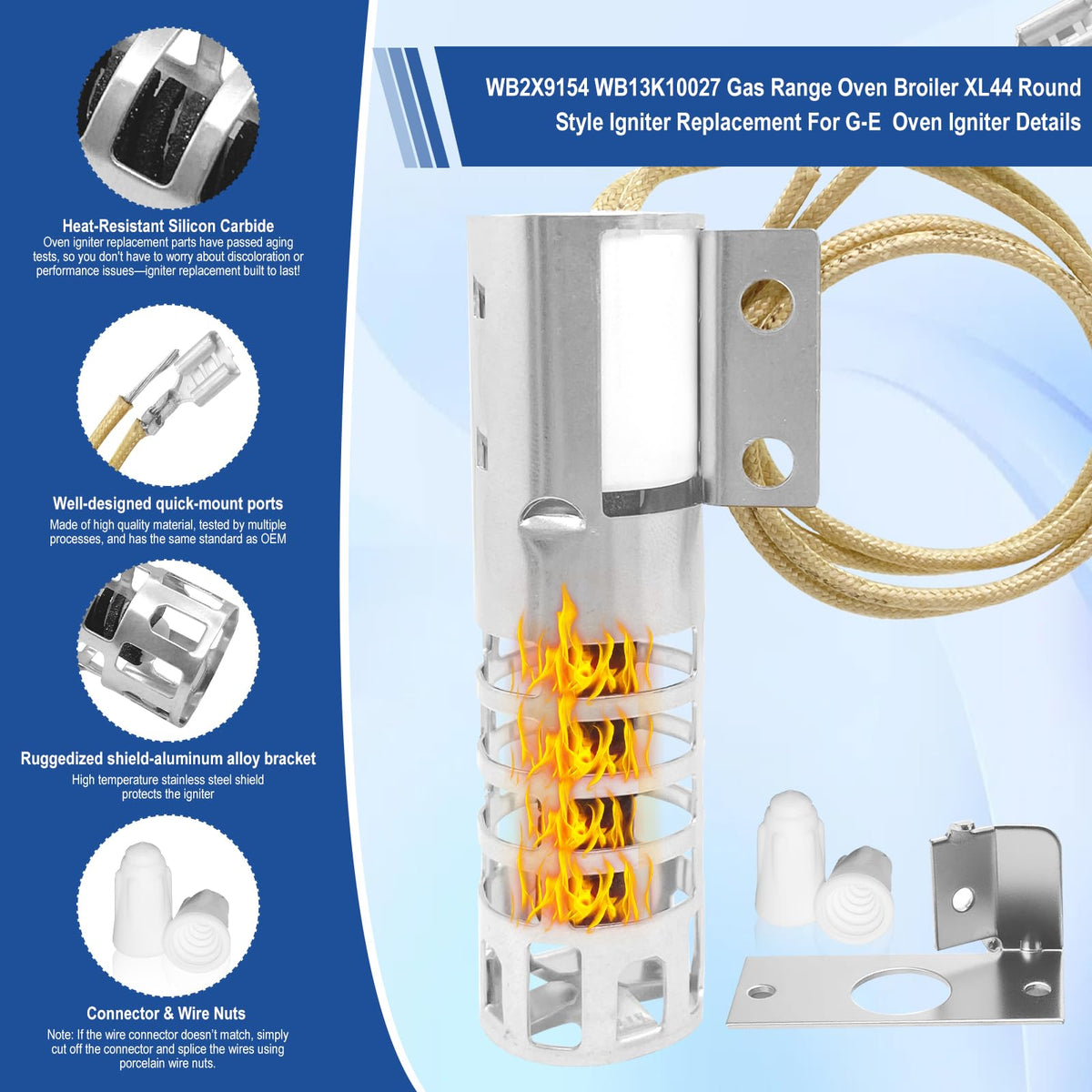 WB2X9154 WB13K10027 Gas Range Oven Igniter for G-E