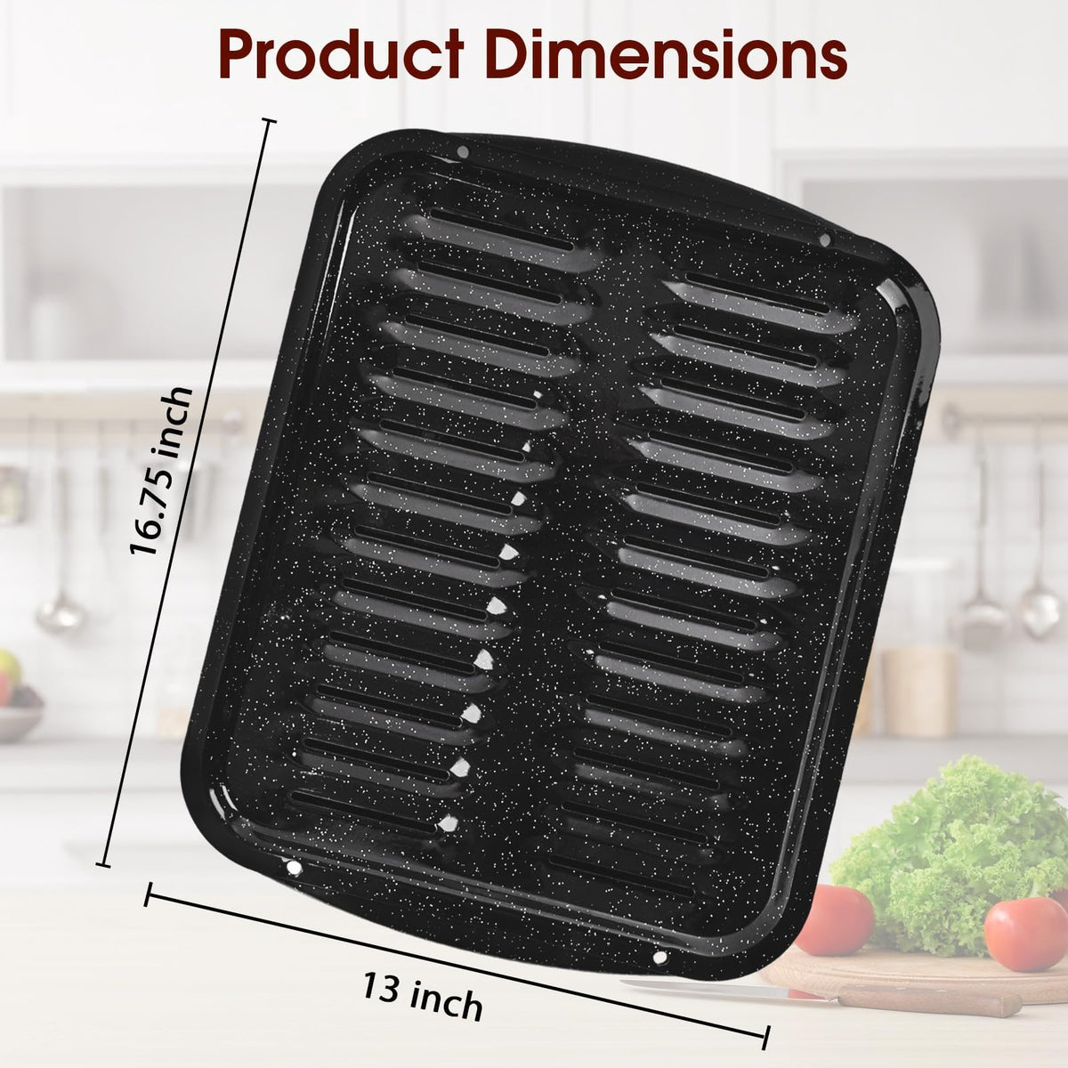 VANKUTL Broiler Pan for Oven – 16.75"×13" Non-Stic