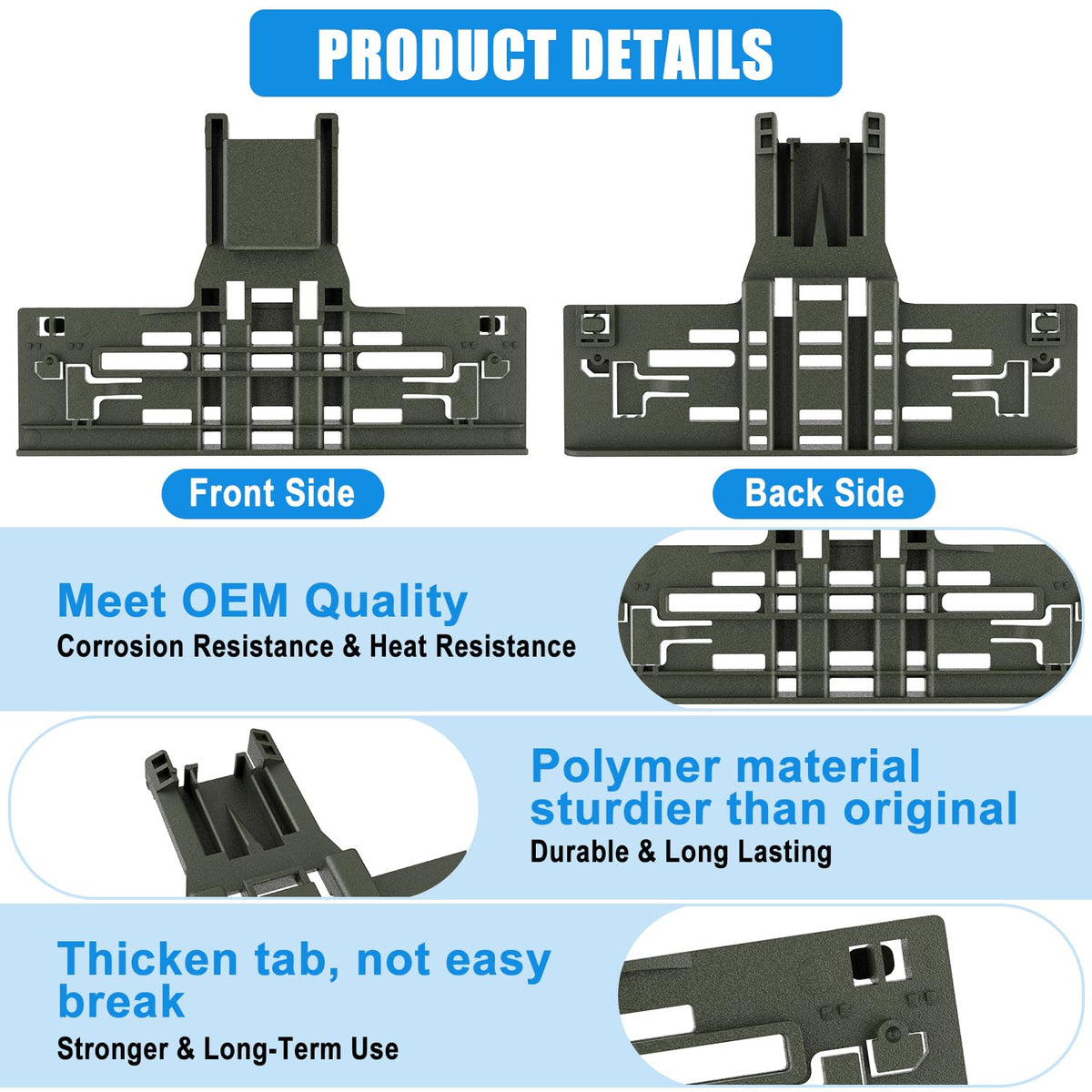 WPW10546503 Dishwasher Upper Rack &W10195372 W1019