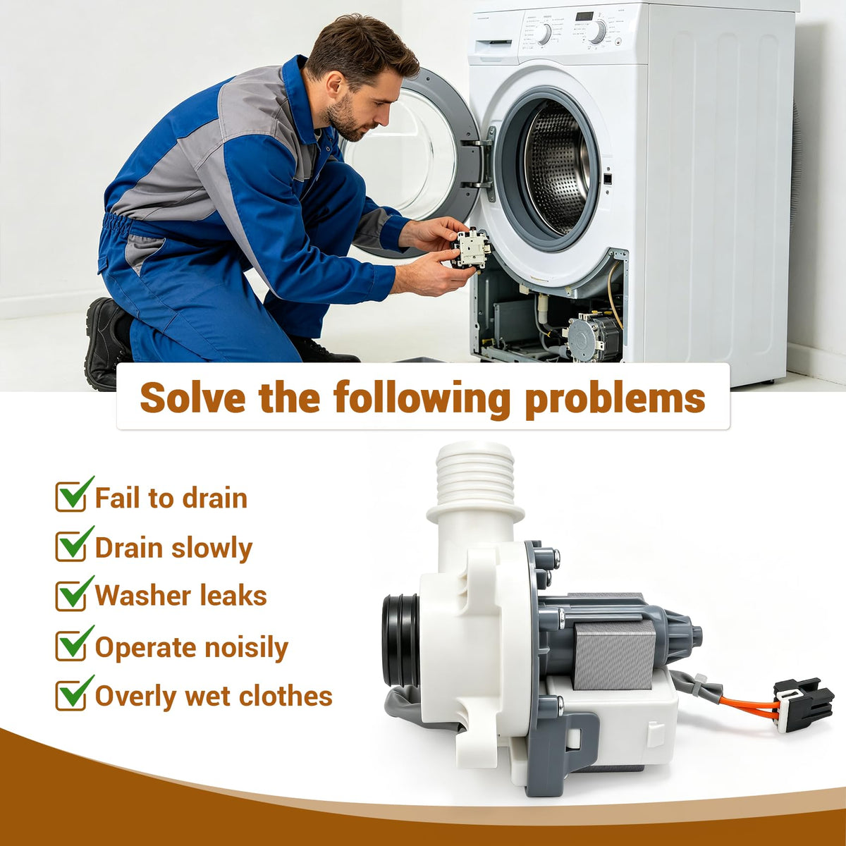 WH23X28418 WH23X24178 WH23X27574 B30-3A02 Washer Drain Pump for ge hotpoint