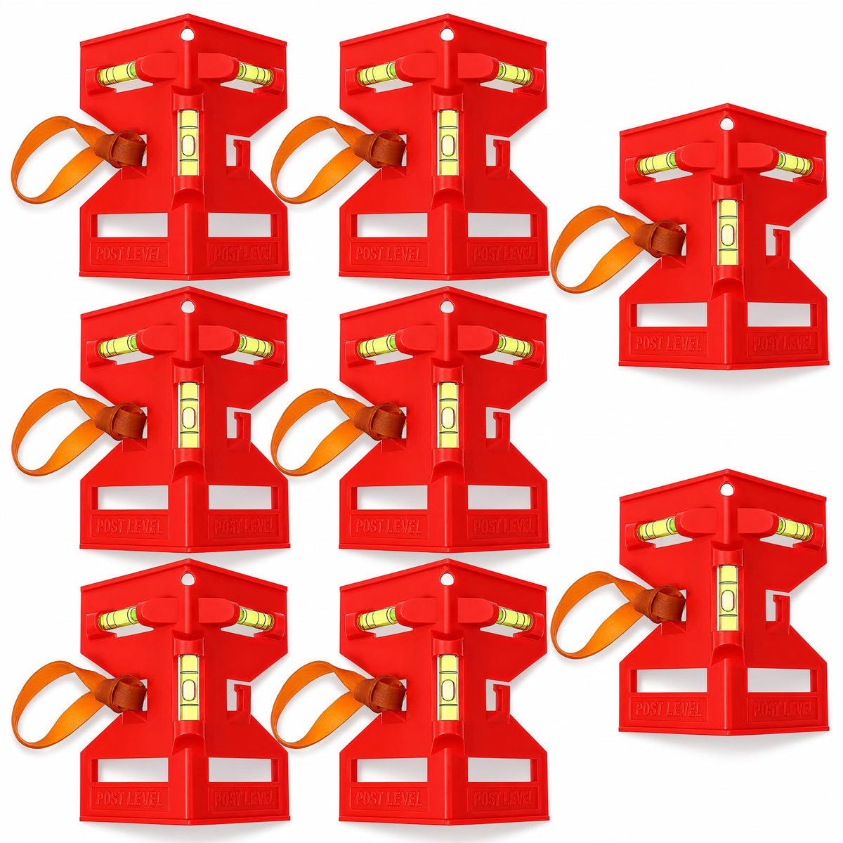 8Pcs Fence Post Level Magnetic Post Leveler Tool 4x4 with Vials for Posts