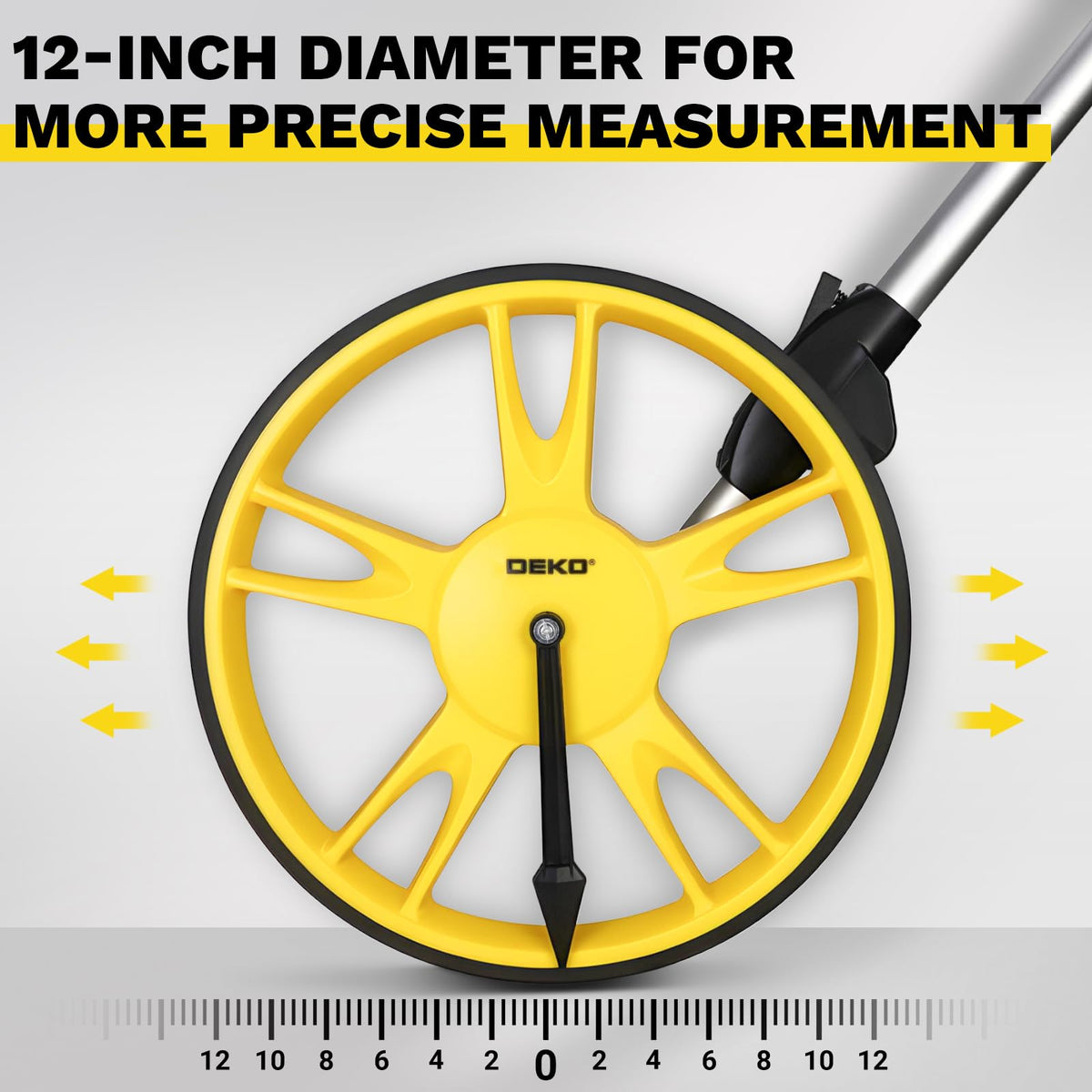 Measuring Wheel: DEKOPRO 12 Inch Measure Wheel in Feet, 99999.9Ft Measuring Wheels, Portable Wheel Measurement Roller One Key to Reset with Storage Bag